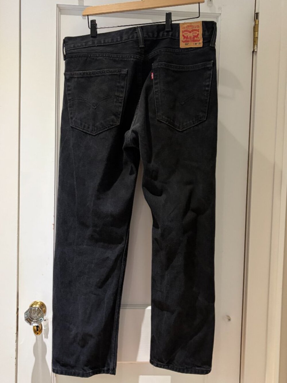 Levi's 505 Regular Fit Men's Black Jeans 36 x 29 PC9-00505-0260 - Picture 4 of 8